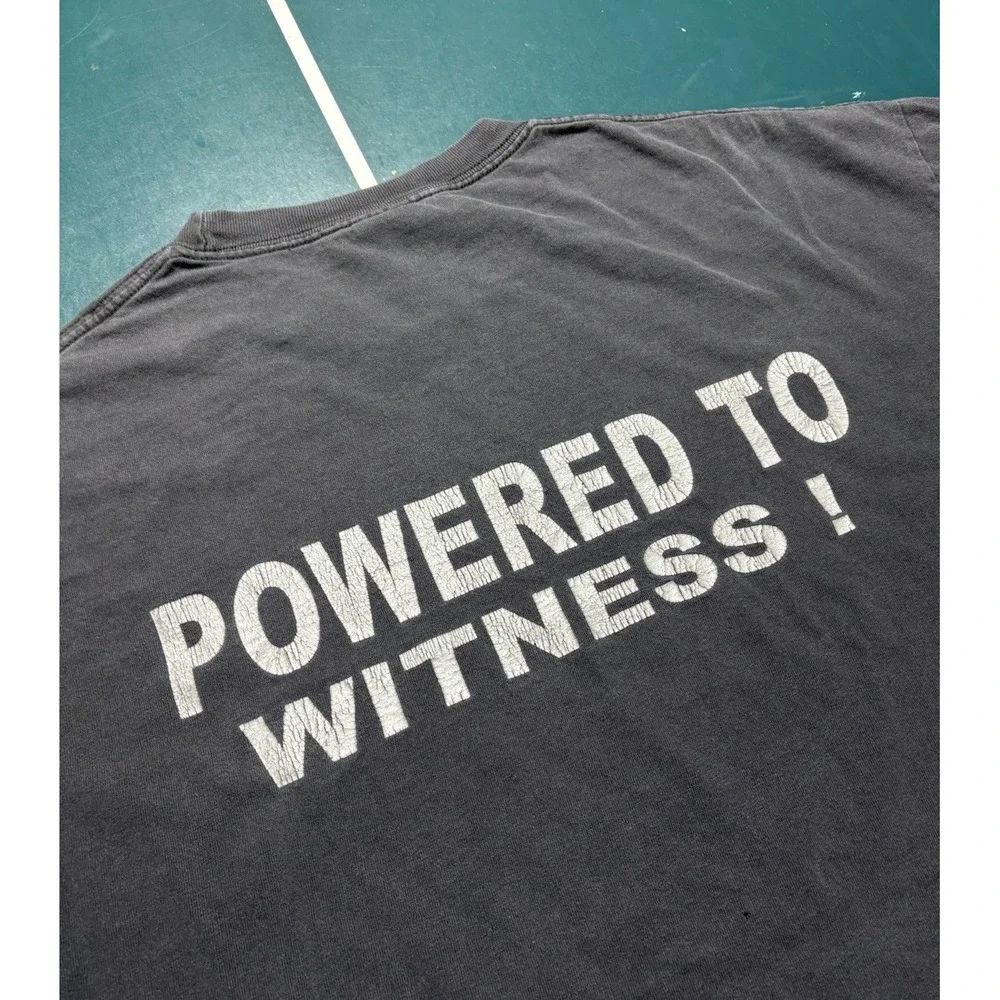 Vintage Acts 1:8 Bible Verse T-Shirt Men's XL Christian Jesus Faded Black 90s